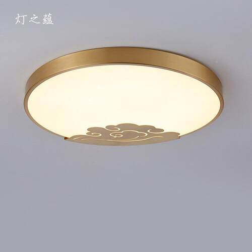 铜中式卧室圆形吸顶灯led787简过门全道玄极关厅阳台灯