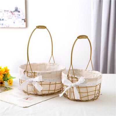 蓝子手提水果艺花铁篮金藤编花盆属水果篮鸡子蛋篮编织P5mpO+uP插