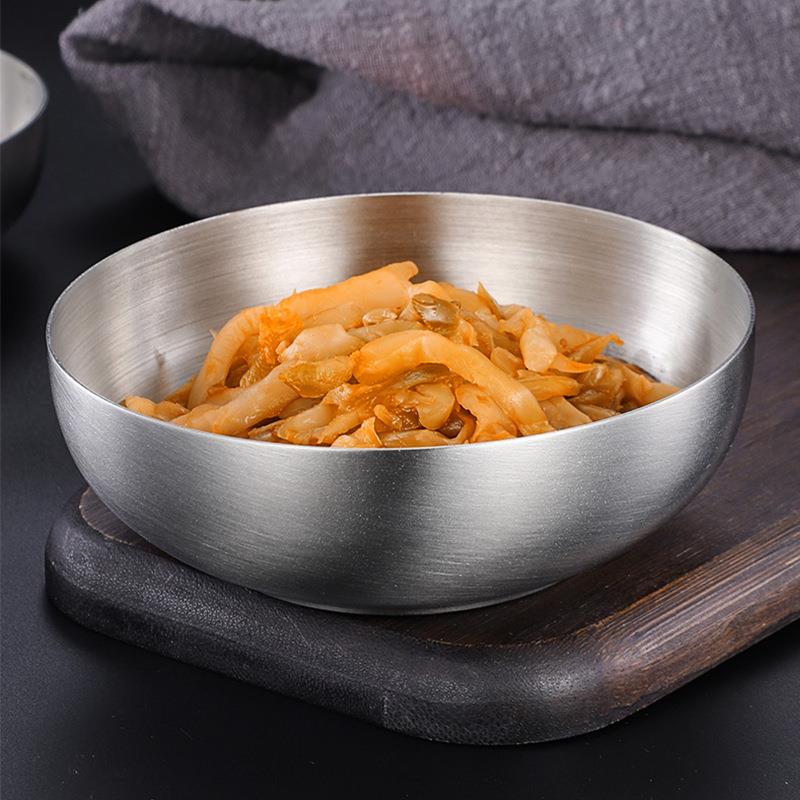 个KT-D-143米钢饭碗十装韩式餐具碗不锈钢饭碗平口碗汤碗泡菜不锈