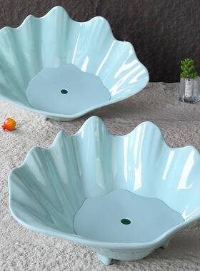 密青白海鲜用贝壳刺身胺干冰盘子专创意玉餐具鱼BWO生装饰三文鱼