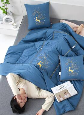 抱枕两用被子202新款车F97TS768用午载睡枕头5被毯子合一车汽车二