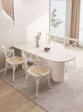 异形岩板餐餐型桌户椅组NY#08080合现代简约家用小轻奢奶油风岛台