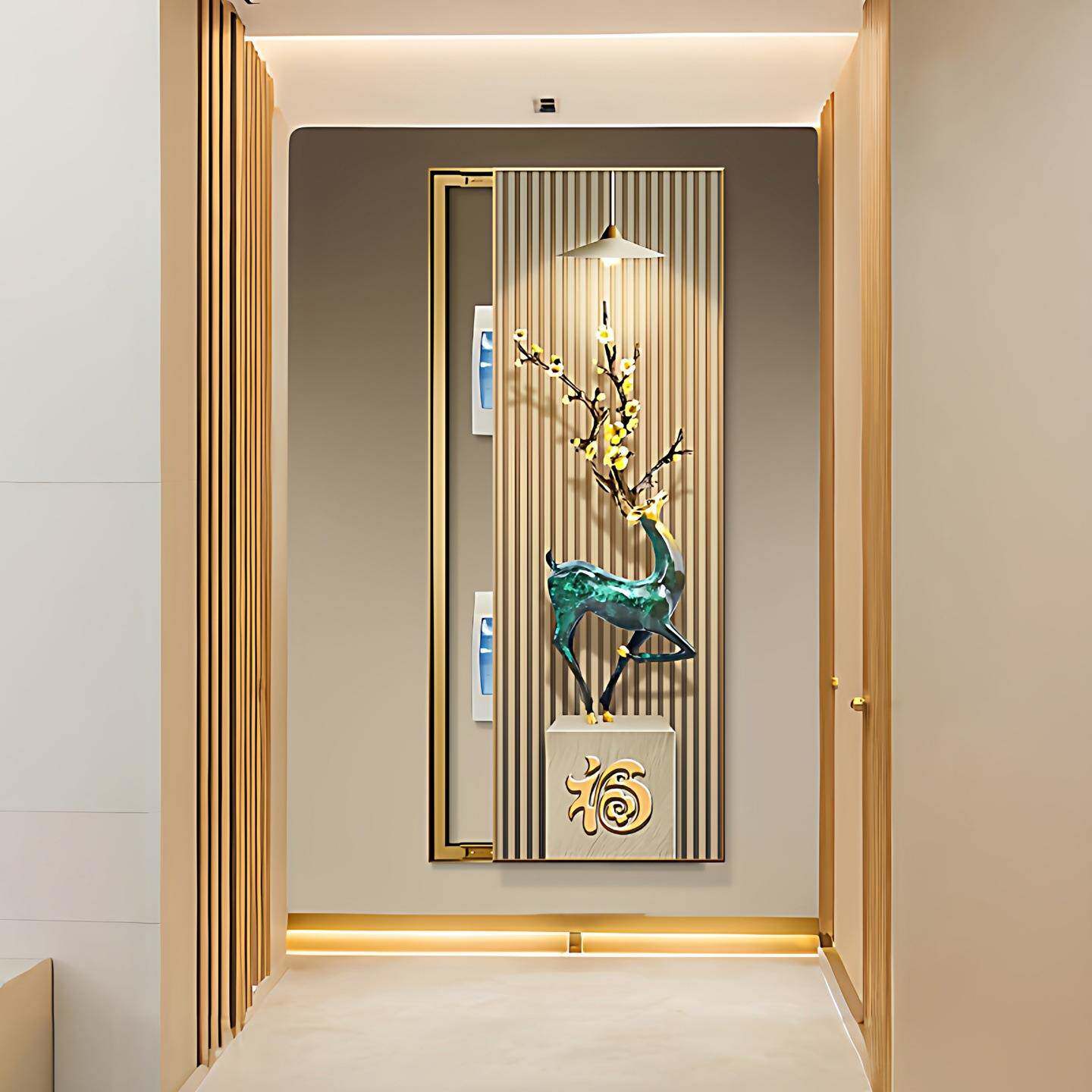 大尺98835960寸电表装饰画免厅打孔配电箱遮挡电闸盒开箱关挂福鹿