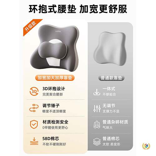 ?腰靠办公坐Fh(h(x}$室座椅子护腰坐垫靠垫背工位久靠枕椅腰部支