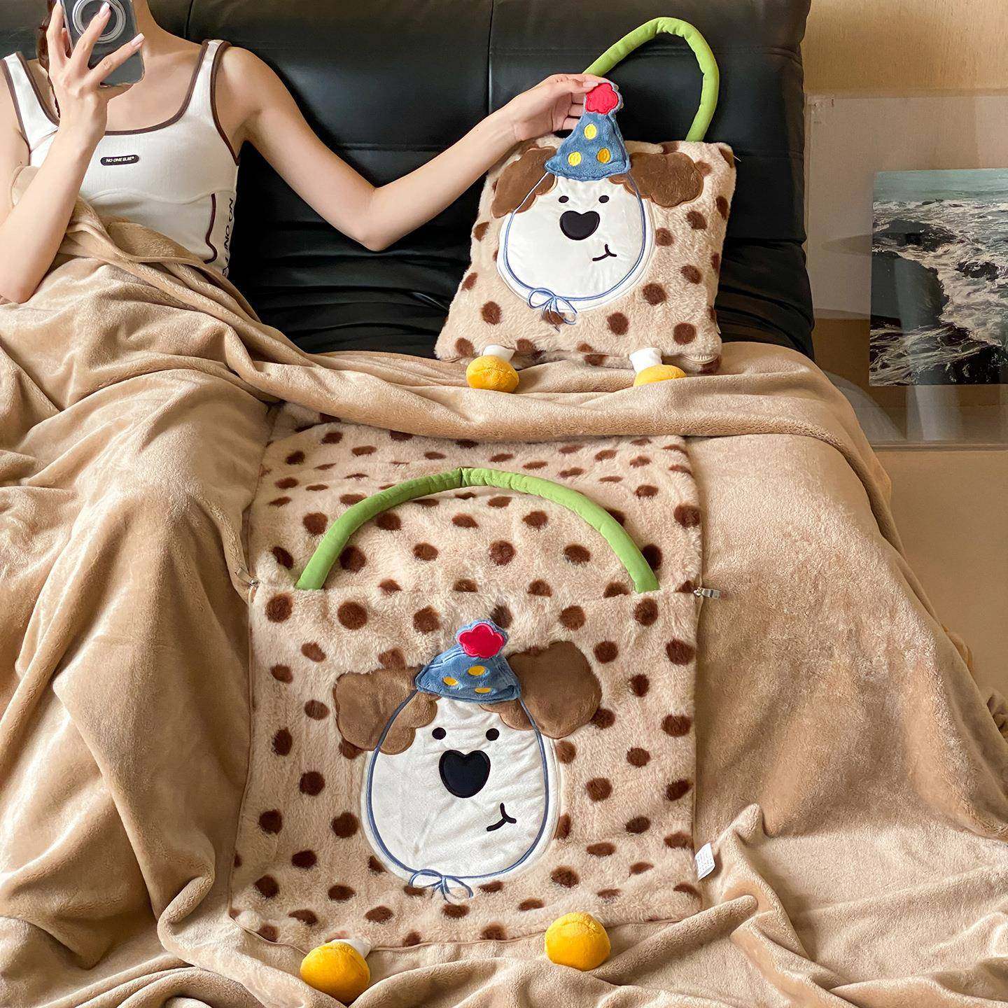 爱手拎GuBen功能多抱枕毯子两用二合一加厚车载可用被子办公室午,居家布艺,抱枕被,淘宝优惠券,粉丝福利购,淘宝优惠卷