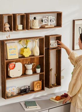 自由组合置实木挂壁B006壁式书架自组由合格子柜吊柜物架层架墙展