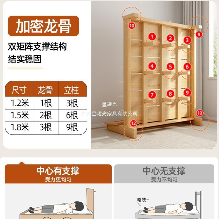 人星曜光双床实木单床家1加厚排骨架人床米15米用YOU-04018卧室床