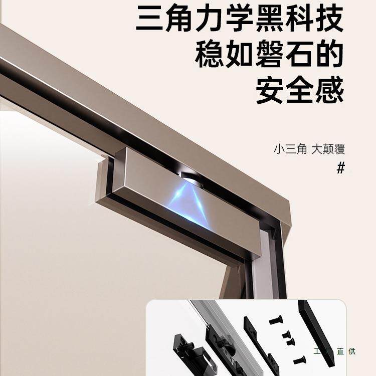 钻石型湿淋浴376隔房一体干分间离浴室卫生玻璃断推拉门家用浴屏