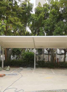 P深阳公交站膜结1158构遮棚小区单车雨棚充电桩停车棚VC张拉膜圳