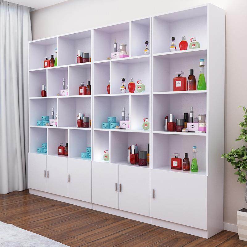 货架置物架落地多层纳架合带门超市示烟收酒店183展柜商品陈列架