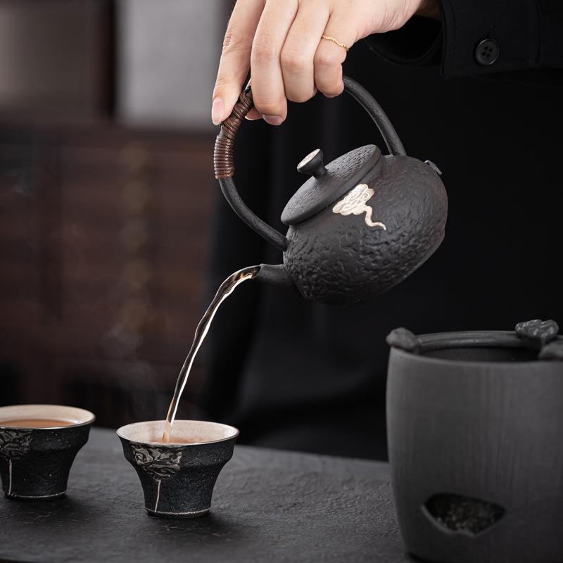 中式壶围炉煮茶提梁矾茶壶生养壶黑家用户外酒byx0121精炉中式煮