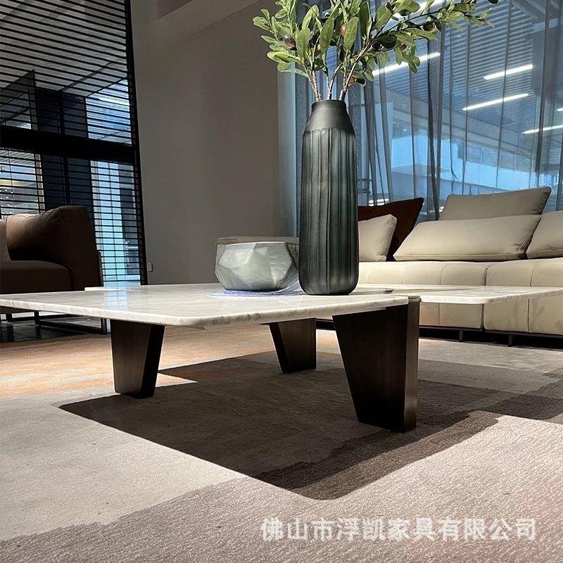 轻奢意大KPX利米提设计墅师天洛然奢石茶几客厅现代别异形茶几