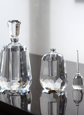 欧式水晶玻璃香水瓶摆件 样板房摆件酒柜梳妆台香水瓶装饰品摆件