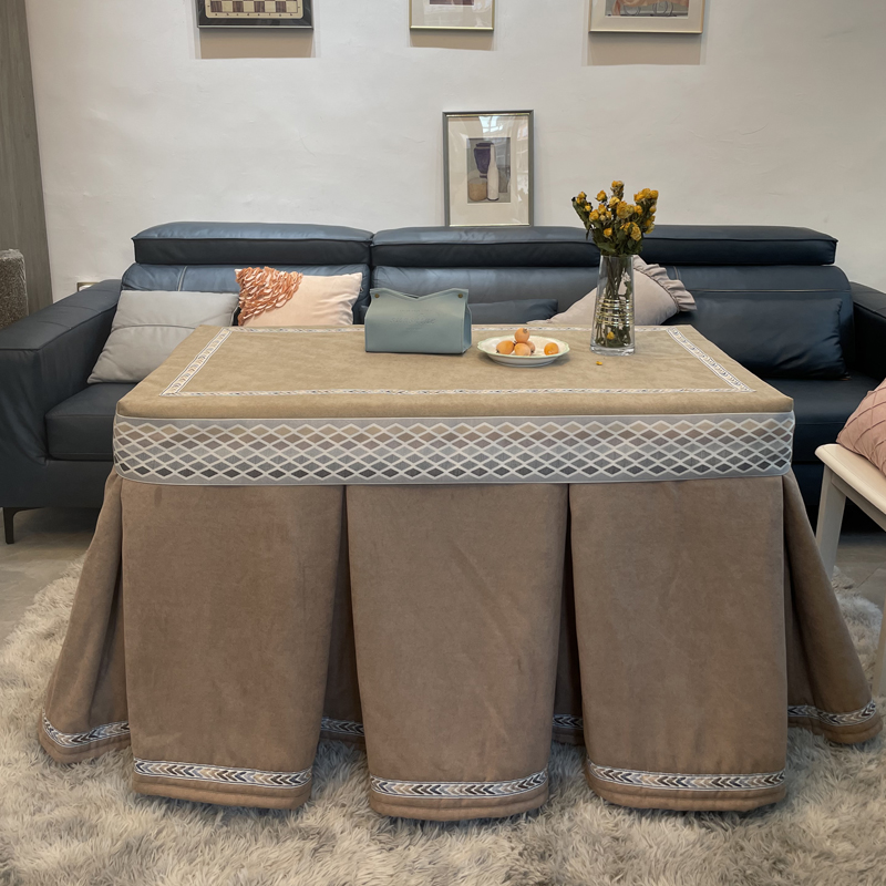 简约电炉烤火罩正方形烤火被桌罩电暖炉冬季取暖新款加绒加厚夹棉