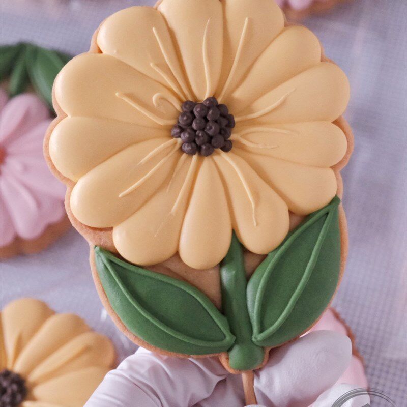 晴子老师教师节糖霜饼干花束模具太阳花向日葵荷花曲奇印模中式