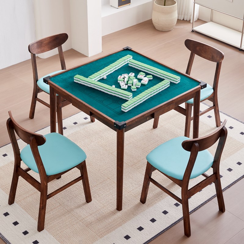 麻将桌家用手搓麻雀枱手洗简易手动实木餐桌两用一体棋牌桌椅