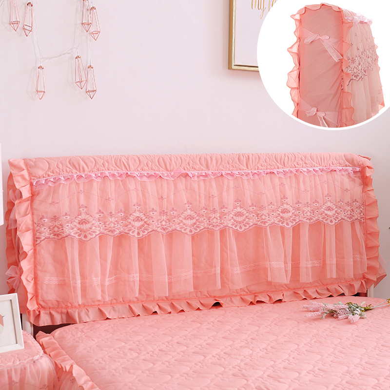 全包床头罩韩式蕾丝夹棉加厚床头软包实木1.51.8米防尘罩保护