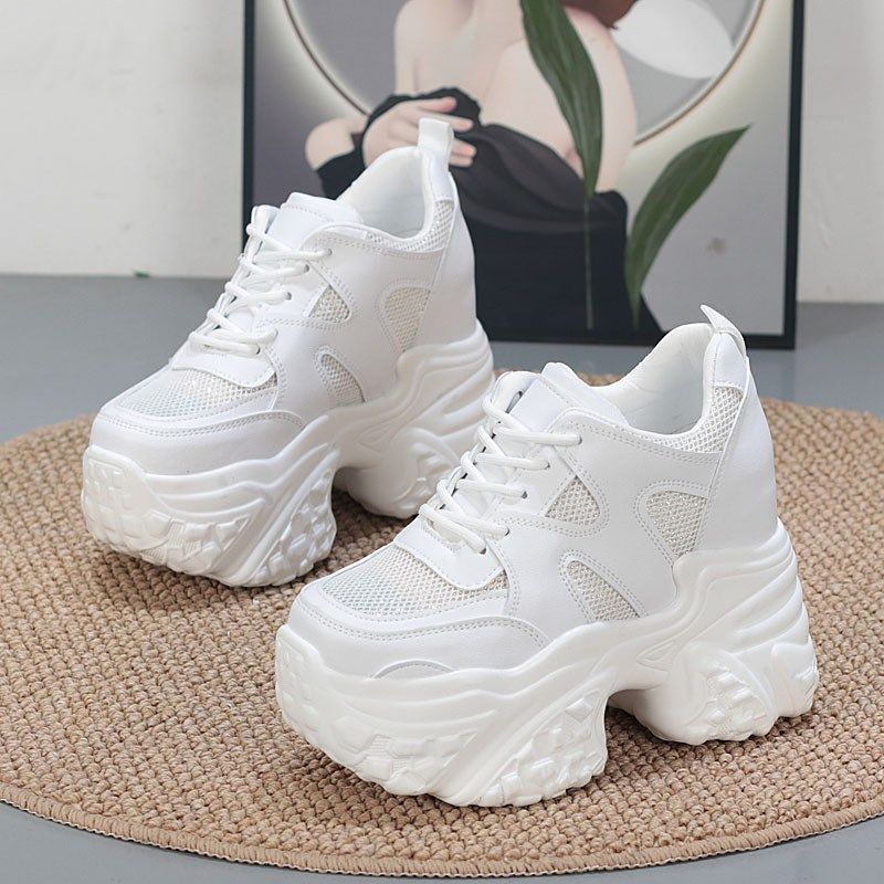 厚底松糕轻便老爹鞋超高跟内增高12CM小个子10CM网面透气小白鞋女,女鞋,时尚休闲鞋,淘宝优惠券,粉丝福利购,淘宝优惠卷