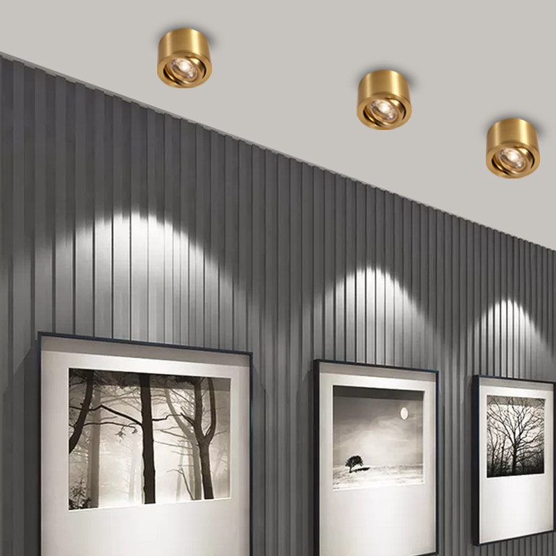 全铜明装射灯可调角度led客厅家用背景墙可调节轻奢照画明装筒灯,家装灯饰光源,明装射灯,淘宝优惠券,粉丝福利购,淘宝优惠卷