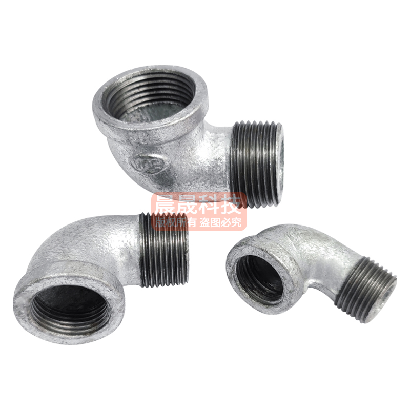 镀锌内外丝弯头内外牙螺纹弯头1寸6分4分DN15 20253240铁弯头接头