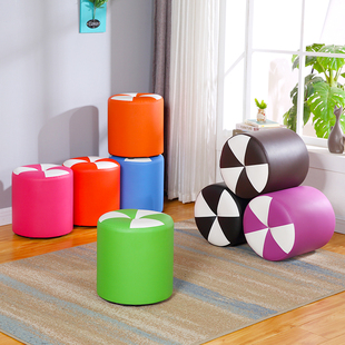 小凳子家用网红皮圆凳沙发矮凳客厅换鞋凳创意墩子实木小板凳脚踏