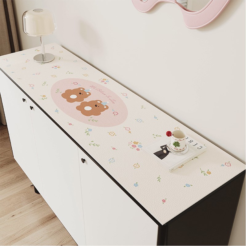 卡通可爱皮革电视柜桌垫餐边柜垫玄关鞋柜保护垫防水防油PVC免洗