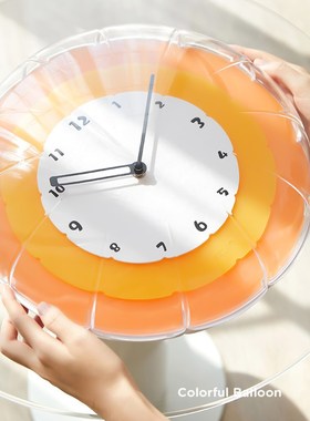 EMITDOOG泡泡气球挂钟免打孔客厅装饰品钟表立体桌面摆件电视柜