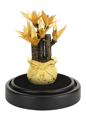 金箔富贵树摆件招财家居酒柜装饰工艺品客厅办公室摆设开业礼品