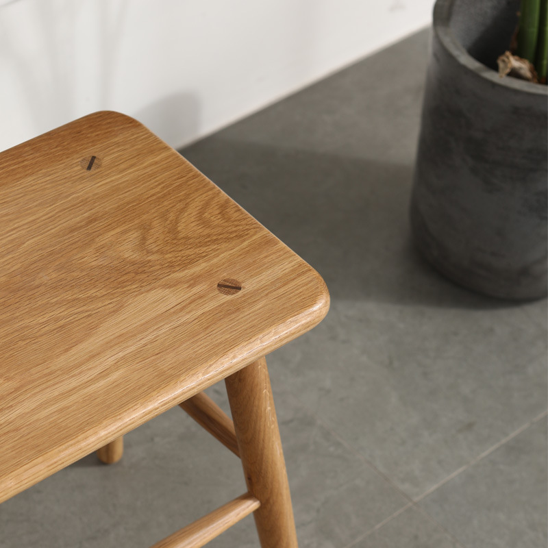 家用餐厅原木板凳北欧经济型实木小矮凳原木简约风格餐厅凳梳妆凳