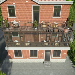 中欧式平台露台阳光房封阳台别墅钢化玻璃房断桥铝合金门窗定制