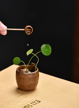 复古陶瓷禅意小花器小摆件家居茶室茶道花瓶水培插花茶桌茶桌装饰