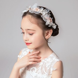 儿童皇冠头饰公主粉色花仙子发箍头花女童发饰花朵走秀演出饰品