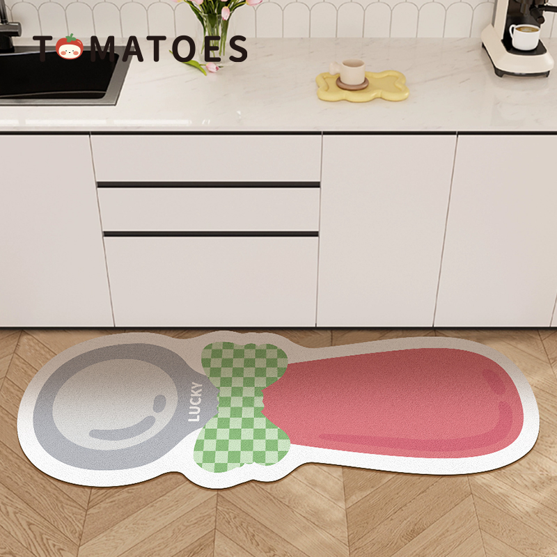 【番茄营业中】厨房创意吸水防滑地垫家用皮革脚垫子免洗可擦地毯