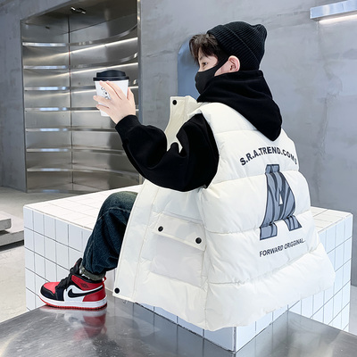 男童羽绒棉马甲秋冬季2023新款儿童加厚中大童背心男孩外穿马夹潮