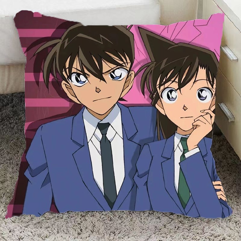 名侦探柯南周边抱枕双面定制动漫灰原哀小兰基德玩偶客厅卧室礼物