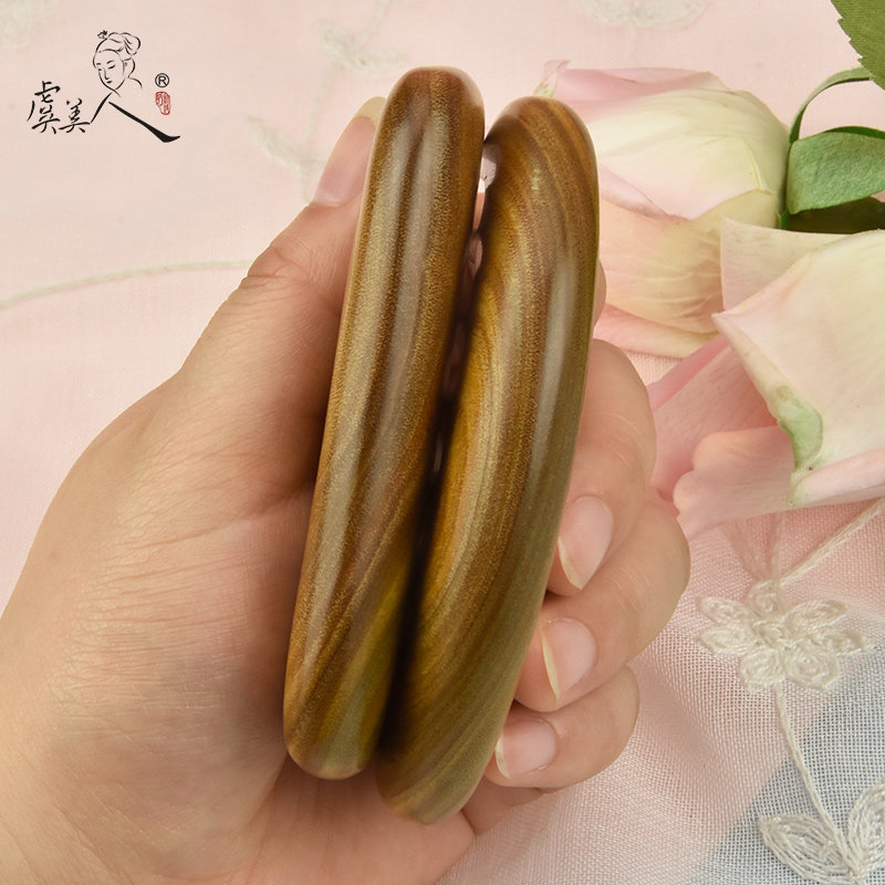 虞美人天然绿檀梳子头部经络按摩便携宽齿大齿粗齿檀香木情人节女