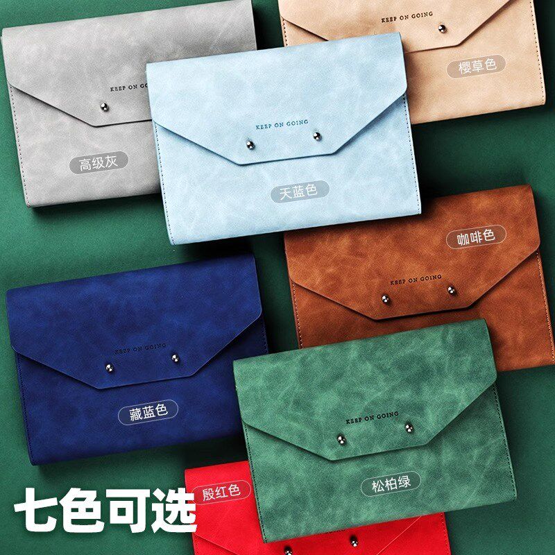 铆钉软皮商务笔记本子文艺精致加厚随身办公男工作记事本简约日记