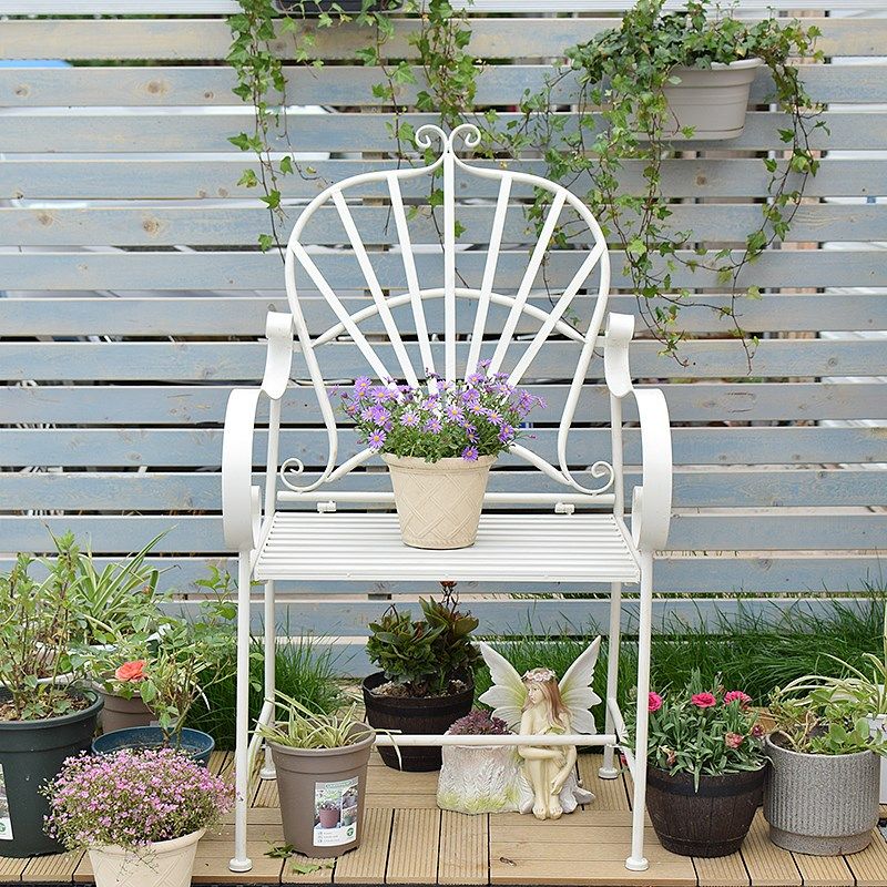 欧式户外铁艺休闲椅花园庭院装饰单人双人靠背椅做旧长凳桌椅组合