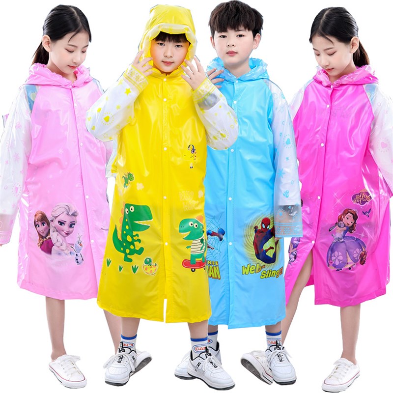 儿童雨衣男童女童雨衣透气小孩宝宝雨披带书包位小学生雨衣包邮