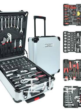 跨境手/热销18799件HJA套棘轮套筒快速扳汽维修工金具箱五套装