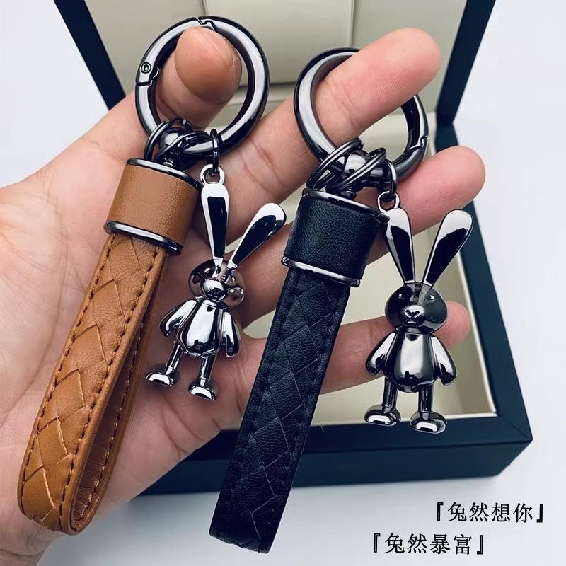 车钥匙扣女5车2载02车内挂饰幸运兔287男士新款创意钥匙链挂汽件