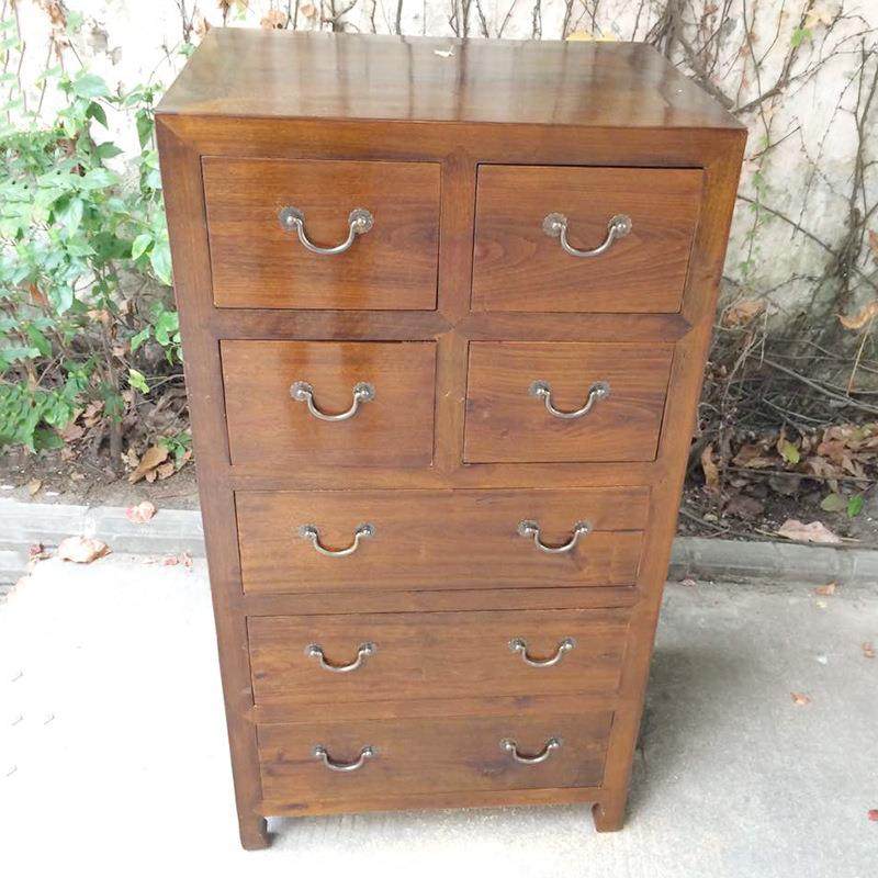 明古DFG7典中式樟木清七斗柜实木卯储物柜仿古收纳香樟木家具柜榫