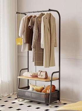 大容量悬衣帽架移动式落地落地宿舍卧家用室带轮OGY收纳挂阳台奶