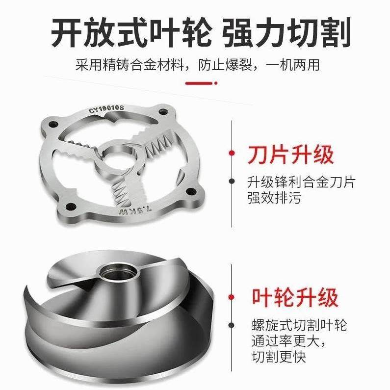 式德国进口污水泵家用吸粪泵PDP22化0v抽粪粪沼气池切割泥浆高扬