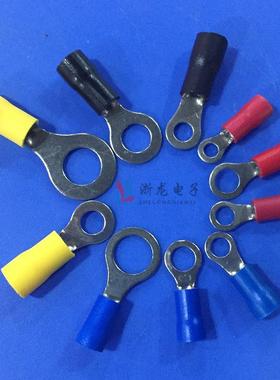 RV2-6圆形预绝缘头冷压端子MVFO型接线压线只端1子蓝色护套000/端