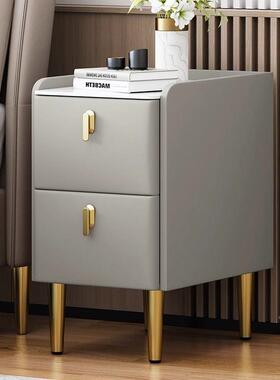 小型实5木收床头柜轻奢边床柜超窄纳柜多层2cmHHM储物柜小户型整