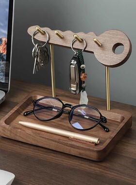 入进门关钥匙收挂纳摆户件门口树枝LS-24041玄关收纳挂架轻奢实木