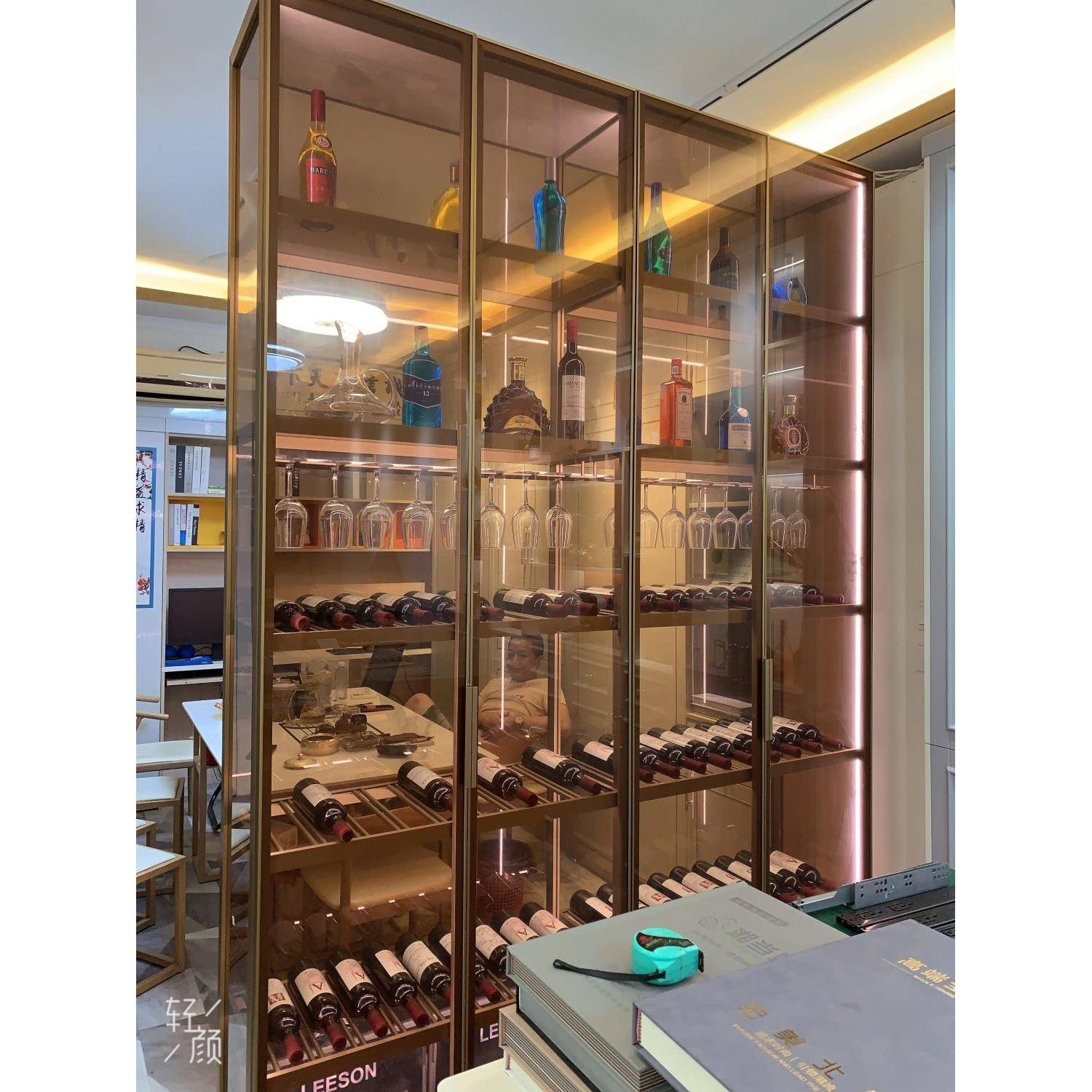 全铝合256玻璃酒柜金全铝合金玻玻璃衣柜铝合金合金玻璃柜展示柜