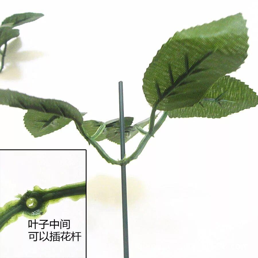 丝印布叶片玫033叶仿花绢花射骨叶人瑰造真花仿真深六浅六片玫瑰