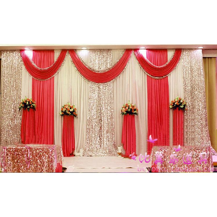 婚庆布背景纱幔新款婚庆具背景道婚庆纱幔婚礼背景幔舞BJ05布台幔